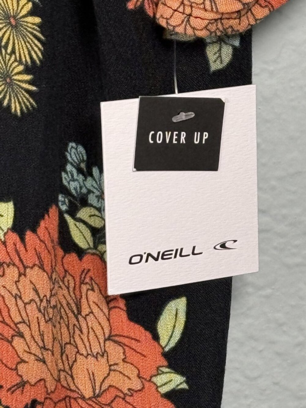 O'Neill Natalie Floral Kimono Cover Up Womens S Black Pink Boho Ruffle Resort - Picture 6 of 9